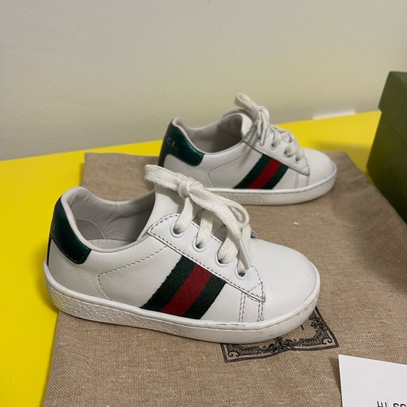 Gucci Kids new ACE lace up sneakers - Picture 5 of 7